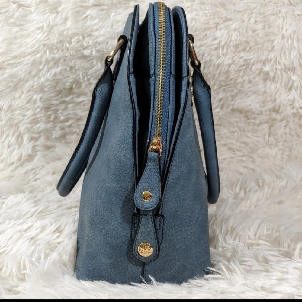 Andrew MARC New York Women's Blue Leather Satchel